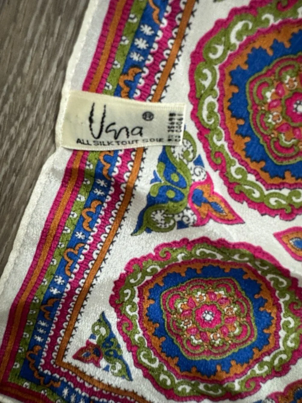 Vintage Silk Scarf Floral Roses